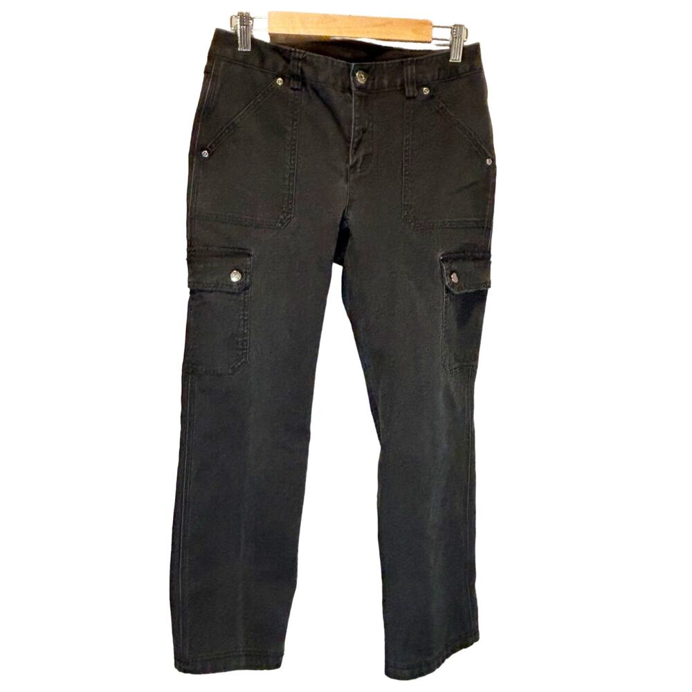 Duluth Trading Co Washed Black Fleece Lined Cargo Pants - size 6 x 31